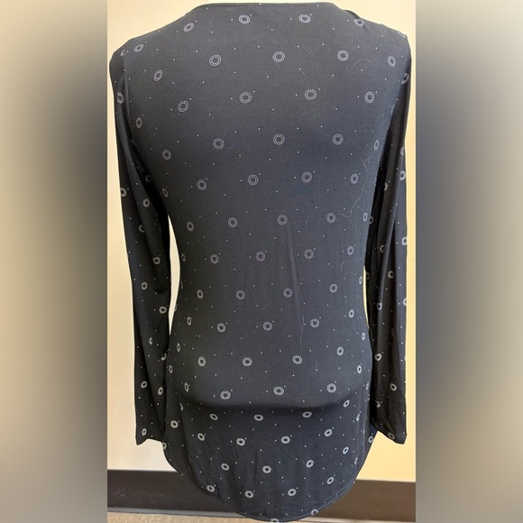 Reitmans Gamber & Grace Blue Long Sleeve stretchy Fitted Blouse women's size M - Picture 5 of 8